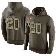 Wholesale Cheap NFL Men's Nike San Francisco 49ers #20 Jimmie Ward Stitched Green Olive Salute To Service KO Performance Hoodie