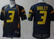 Wholesale Cheap West Virginia Mountaineers #3 Stedman Bailey Navy Blue Jersey