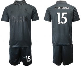Wholesale Cheap Liverpool #15 Sturridge Black Soccer Club Jersey