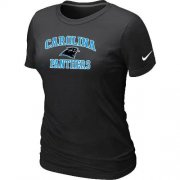 Wholesale Cheap Women's Nike Carolina Panthers Heart & Soul NFL T-Shirt Black