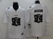 Wholesale Cheap Men's Las Vegas Raiders #34 Bo Jackson White 2020 Shadow Logo Vapor Untouchable Stitched NFL Nike Limited Jersey