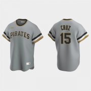 Cheap Mens Pittsburgh Pirates #15 Oneil Cruz Nike Gray Pullover Cooperstown Collection Jersey