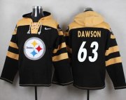 Wholesale Cheap Nike Steelers #63 Dermontti Dawson Black Player Pullover NFL Hoodie