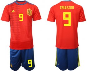 Wholesale Cheap Spain #9 Callejon Home Soccer Country Jersey