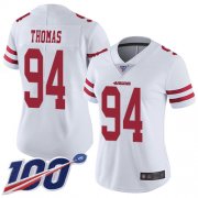 Wholesale Cheap Nike 49ers #94 Solomon Thomas White Women's Stitched NFL 100th Season Vapor Limited Jersey