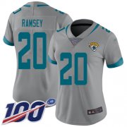 Wholesale Cheap Nike Jaguars #20 Jalen Ramsey Silver Women's Stitched NFL Limited Inverted Legend 100th Season Jersey