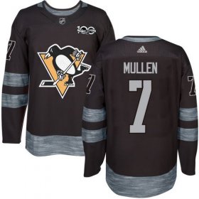 Wholesale Cheap Adidas Penguins #7 Joe Mullen Black 1917-2017 100th Anniversary Stitched NHL Jersey