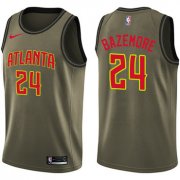 Wholesale Cheap Nike Atlanta Hawks #24 Kent Bazemore Green Salute to Service NBA Swingman Jersey