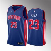 Wholesale Cheap Men's Detroit Pistons #23 Jaden Ivey 2022 Draft Blue Basketball Stitched Jersey