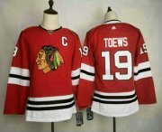 Wholesale Cheap Youth Chicago Blackhawks #19 Jonathan Toews adidas Home Authentic Red Player Jersey