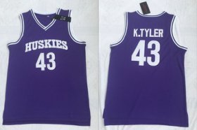 Wholesale Cheap Huskies The 6th Marlon Wayans 43 Kenny Tyler Purple Stitched Movie Basketball Jersey