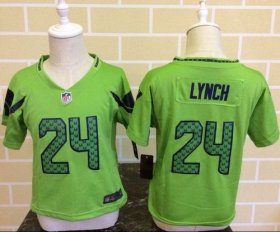Wholesale Cheap Toddler Nike Seahawks #24 Marshawn Lynch Green Alternate Stitched NFL Elite Jersey