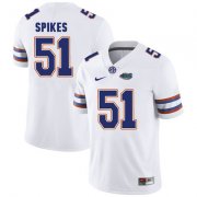 Wholesale Cheap Florida Gators White #51 Brandon Spikes Football Player Performance Jersey