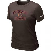 Wholesale Cheap Women's Nike Chicago Bears Heart & Soul NFL T-Shirt Brown