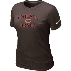 Wholesale Cheap Women\'s Nike Chicago Bears Heart & Soul NFL T-Shirt Brown