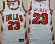 Wholesale Cheap Women's Chicago Bulls #23 Michael Jordan White Dress Jersey
