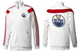 Wholesale Cheap NHL Edmonton Oilers Zip Jackets White-3