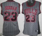 Wholesale Cheap Chicago Bulls #23 Michael Jordan Gray Static Fashion Womens Jersey