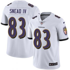 Wholesale Cheap Nike Ravens #83 Willie Snead IV White Men\'s Stitched NFL Vapor Untouchable Limited Jersey