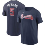 Wholesale Cheap Atlanta Braves #5 Freddie Freeman Nike Name & Number T-Shirt Navy