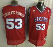 Wholesale Cheap Men's Philadelphia 76ers #53 Chocolate Thunder Nickname Red Soul Swingman Jersey