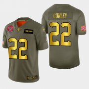 Wholesale Cheap Nike Texans #22 Gareon Conley Men's Olive Gold 2019 Salute to Service NFL 100 Limited Jersey