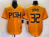 Wholesale Cheap Men's Pittsburgh Pirates #32 Henry Davis Yellow 2023 City Connect Stitched Jersey1