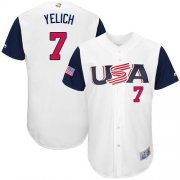 Wholesale Cheap Team USA #7 Christian Yelich White 2017 World MLB Classic Authentic Stitched Youth MLB Jersey