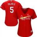 Wholesale Cheap Cardinals #5 Albert Pujols Red Alternate Women's Stitched MLB Jersey