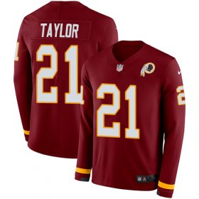 Wholesale Cheap Nike Redskins #21 Sean Taylor Burgundy Red Team Color Men\'s Stitched NFL Limited Therma Long Sleeve Jersey