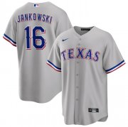 Cheap Men's Texas Rangers #16 Travis Jankowski Gray Cool Base Stitched Baseball Jersey