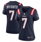 Cheap Women's New England Patriots #7 JuJu Smith-Schuster Navy Stitched Game Jersey(Run Small)