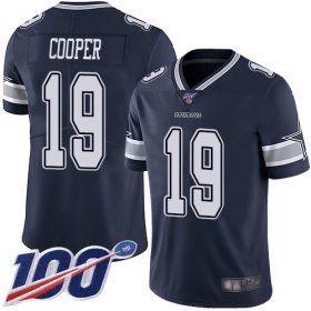 Wholesale Cheap Nike Cowboys #19 Amari Cooper Navy Blue Team Color Men\'s Stitched NFL 100th Season Vapor Limited Jersey