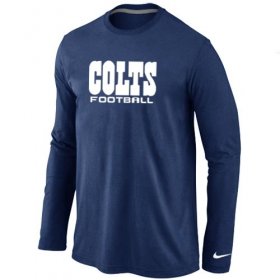 Wholesale Cheap Nike Indianapolis Colts Authentic Font Long Sleeve T-Shirt Dark Blue