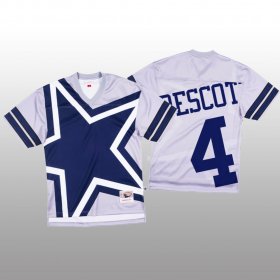 Wholesale Cheap NFL Dallas Cowboys #4 Dak Prescott White Men\'s Mitchell & Nell Big Face Fashion Limited NFL Jersey