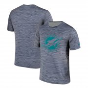 Wholesale Cheap Men's Miami Dolphins Nike Gray Black Striped Logo Performance T-Shirt