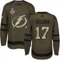 Cheap Adidas Lightning #17 Alex Killorn Green Salute to Service Youth 2020 Stanley Cup Champions Stitched NHL Jersey