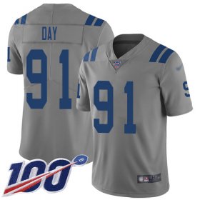 Wholesale Cheap Nike Colts #91 Sheldon Day Gray Men\'s Stitched NFL Limited Inverted Legend 100th Season Jersey