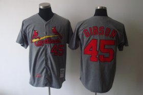 Wholesale Cheap Mitchell And Ness 1967 Cardinals #45 Bob Gibson Grey Stitched Throwback MLB Jersey