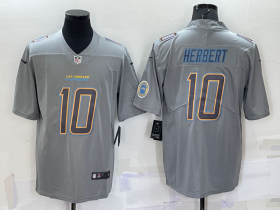 Wholesale Cheap Men\'s Los Angeles Chargers Justin Herbert LOGO Grey Atmosphere Fashion Vapor Untouchable Stitched Limited Jersey