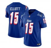 Wholesale Cheap Men's New England Patriots #15 Ezekiel Elliott Blue 2023 F.U.S.E. Vapor Limited Football Stitched Jersey