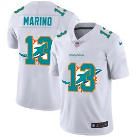 Wholesale Cheap Miami Dolphins #13 Dan Marino White Men\'s Nike Team Logo Dual Overlap Limited NFL Jersey