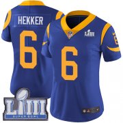 Wholesale Cheap Nike Rams #6 Johnny Hekker Royal Blue Alternate Super Bowl LIII Bound Women's Stitched NFL Vapor Untouchable Limited Jersey