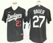 Wholesale Cheap Men's Los Angeles Dodgers #27 Trevor Bauer Black Stitched MLB Cool Base Nike Jersey