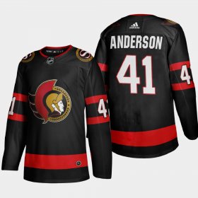 Cheap Ottawa Senators #41 Craig Anderson Men\'s Adidas 2020-21 Authentic Player Home Stitched NHL Jersey Black