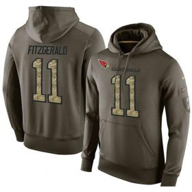 Wholesale Cheap NFL Men\'s Nike Arizona Cardinals #11 Larry Fitzgerald Stitched Green Olive Salute To Service KO Performance Hoodie