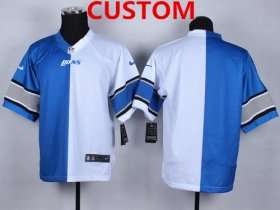 Wholesale Cheap Men\'s Nike Detroit Lions Custom Light Blue/White Two Tone Elite Jersey