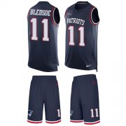 Wholesale Cheap Nike Patriots #11 Drew Bledsoe Navy Blue Team Color Men's Stitched NFL Limited Tank Top Suit Jersey