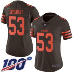 Wholesale Cheap Nike Browns #53 Joe Schobert Brown Women\'s Stitched NFL Limited Rush 100th Season Jersey