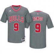 Wholesale Cheap Men's Chicago Bulls #9 Rajon Rondo Gray Short-Sleeved Stitched NBA Adidas Revolution 30 Swingman Jersey
